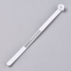 Weiß Ringgröße aus Kunststoff, koreanische Version Finger messen Standards, Messfinger Messgürtel für Herren- und Damengrößen, mit Minilupe, weiß, 11.3x0.8x0.55 cm