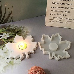 Leaf DIY Silicone Candle Molds, For Candle Making, Leaf, 15.7x15.2x1.8cm, Hole: 40mm