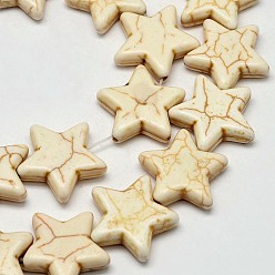 Бежевый Окрашенные синтетические бирюзовые бусины, звезда, бежевые, 25x26x6 мм, Отверстие : 1 мм , около 228 шт / 1000 г