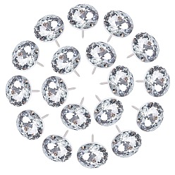Clear Iron Map Pins, Drawing Push Pins, with Glass Rhinestone, for Photos Wall, Maps, Bulletin Board or Corkboards, Clear, 36.5x25mm, pin: 1.8mm