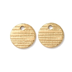 Золотой 304 подвески из нержавеющей стали, матовый плоский круглый кулон, ионное покрытие (ip), долговечный, золотые, 10x1 мм, отверстие : 1.6 мм
