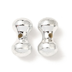 Серебро УФ-покрытие ccb пластиковые бусины, текстура, гантель, серебряные, 23.5x12.5 мм, отверстие : 3 мм