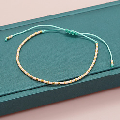 Розовый Стеклянные бусины плетеные браслеты из бисера, Браслеты из плетеного синтетического волокна для женщин, туманная роза, 11.02 дюйм (28 см)