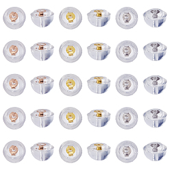 (52) Непрозрачная лаванда 15 пары 3 цвета 925 застежки для сережек из стерлингового серебра, полукруглый, с силиконовым, разноцветные, 5.5x4 мм, отверстие : 0.7 мм