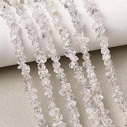 Herkimer Diamond Hilos de cuentas de diamantes herkimer naturales, chip, 5~8x3~4x3~4 mm, agujero: 0.8 mm, sobre 142~146 unidades / cadena, 15.67'' (39.8 cm)