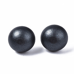 Черный Жемчужные полукруглые серьги из дерева шима для девушек и женщин, серьги-гвоздики с 316 хирургическими булавками из нержавеющей стали, чёрные, 11x4.5 мм, штифты : 0.7 мм