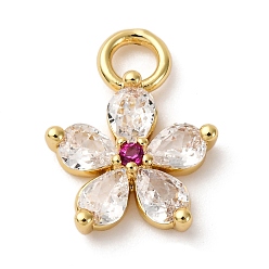 Настоящее золото 18K Латунные микро проложить кубического циркония подвески, , стойки покрытие, долговечный, без кадмия и без свинца, реальный 18 k позолоченный, 14x11x3 мм, отверстие : 2.5 мм