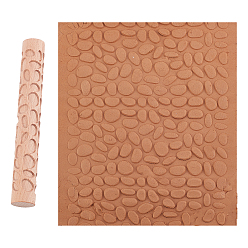 Oval Beech Wood Ceramics Tool, Round Column, Oval Pattern, 151x21mm