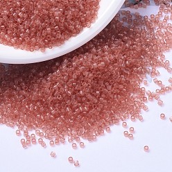 (DB1302) Dyed Transparent Peach MIYUKI Delica Beads, Cylinder, Japanese Seed Beads, 11/0, (DB1302) Dyed Transparent Peach, 1.3x1.6mm, Hole: 0.8mm, about 2000pcs/bottle, 10g/bottle