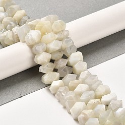 White Moonstone Натуральный белый лунный камень бисер пряди, граненые, самородки, 9~15x9~15x4.5~9 мм, отверстие : 1 мм, около 25~30 шт / нитка, 7.09~7.87 дюйм (18~20 см)