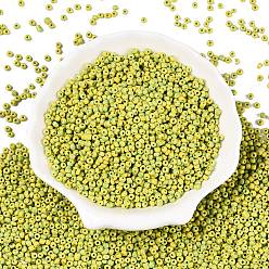 Желтый 8/0 непрозрачные цвета просачиваться стеклянные бусины, круглые бисер, желтые, 2.5~3x2~3 мм, отверстие : 0.8 мм, Около 15000 шт / 450 г