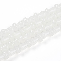 Прозрачный Выпечки нарисованных стеклянных бусин прядей, гриб, прозрачные, 11.5~12x7.5~8 мм, отверстие : 0.8 мм, около 65~67 шт / нитка, 30.31~31.10 дюйм (77~79 см)