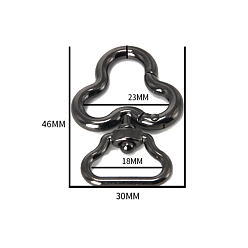 Цветок Цинковые поворотные застежки, для изготовления пакетов, цветок, 46x30x4 мм, отверстия : 18 mm и 23 мм