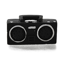 Черный Миниатюрные украшения из смоляного радио, аксессуары для домашнего кукольного домика с микро-ландшафтом, притворяясь опорными украшениями, чёрные, 28.5x9x15.5 мм