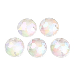 Разноцветный Шить на горный хрусталь, Тайвань акриловые горный хрусталь, два отверстия, аксессуары для одежды, граненые, полукруглые / купольные, красочный, 12x4 мм, отверстие: 1 мм