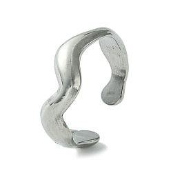 Edelstahl Farbe Anlaufgeschützt 304 offener Manschettenring aus Edelstahl, Twist-Welle, Edelstahl Farbe, us Größe 6 1/2 (16.9 mm)