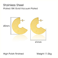 Золотой Минималистичный шик геометрических 304 серьги-гвоздики из нержавеющей стали для женщин, золотые, 45x41 мм