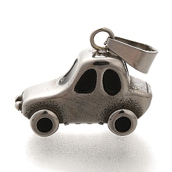 Нержавеющая Сталь Цвет 304 нержавеющей стальной эмали подвески, очарование автомобиля, цвет нержавеющей стали, 16x22x9.5 мм, отверстие : 7.5x3.5 мм