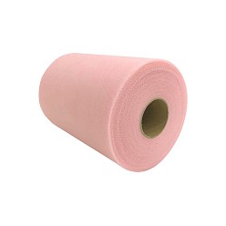 Pearl Pink Deco Mesh Ribbons, Tulle Fabric, Tulle Roll Spool Fabric For Skirt Making, Pearl Pink, 6 inch(15cm), about 100yards/roll(91.44m/roll)