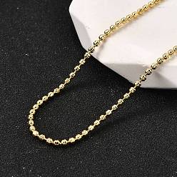 Настоящее золото 18K 2мм латунные круглые звенья цепи ожерелья, без свинца и без кадмия, долговечный, стойки покрытие, реальный 18 k позолоченный, 17.56 дюйм (44.6 см)