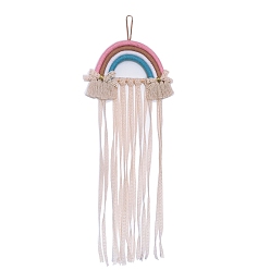 Небесно-голубой Хлопковые радужные подвесные держатели для волос, витрины для хранения аксессуаров для волос, голубой, 75x28 см