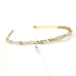 Лунный Камень Ободки для волос из натурального лунного камня, аксессуары для волос для женщин и девочек, 150x130 мм