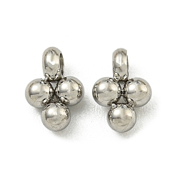 Нержавеющая Сталь Цвет Не тускнеющие 304 подвески из нержавеющей стали, три круглых шарма, цвет нержавеющей стали, 6x4x2.5 мм, отверстие : 1.4 мм