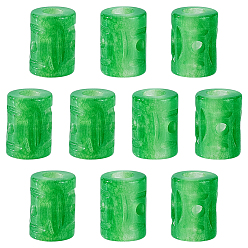 Другие Нефриты 10 шт. бусины из натурального нефрита (кварцита), Полая колонна, 10.5x7.5 мм, Отверстие : 1.6 мм & 3.5 мм