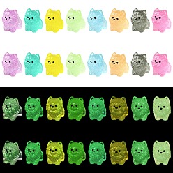 Mixed Color 40Pcs 8 Colors Luminous Dog Miniature Ornaments, Micro Landscape Home Dollhouse Accessories, Pretending Prop Decorations, Glow in the Dark, Mixed Color, 15x19x19mm, 5pcs/color