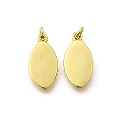 Horse Eye Латунные подвески, стойки покрытие, прочное покрытие, реальный 18 k позолоченный, без кадмия и без свинца, с целью перехода в кольце, лошадиный глаз , 15.5x7.5x1.5 мм, отверстие : 2 мм