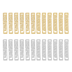 (52) Непрозрачная лаванда 24шт 6 цвета латунные соединительные подвески, без кадмия и без свинца, звенья изогнутого прямоугольника, разноцветные, 6x34.5x0.7 мм, отверстие : 4x2 мм, 4 шт / цвет