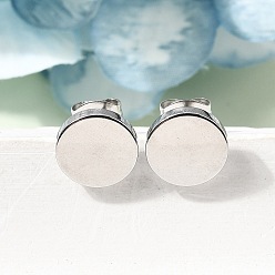 Нержавеющая Сталь Цвет 304 из нержавеющей стали серьги, плоско-круглые, цвет нержавеющей стали, 10 мм