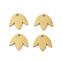 Золотой 304 прелести нержавеющей стали, лазерная резка, очарование листа, золотые, 9.5x11x1 мм, отверстие : 1 мм