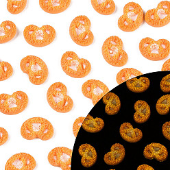 Сердце Кабошоны из светящейся смолы печенья, светится в темноте, сердце, 8.5x12x3 мм