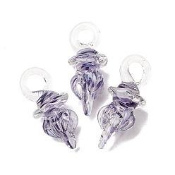 Средний Фиолетовый Подвески лэмпворк ручной работы, осьминог, средне фиолетовый, 36.5~37x17.5~19x17~19 мм, отверстие : 4x3.5~4.5 мм