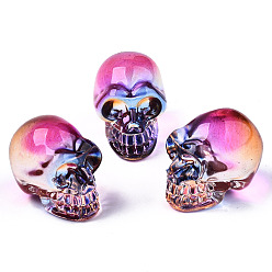 Purple K9 Glass Display Decorations, Skull, for Halloween, Purple, 22x18x26mm