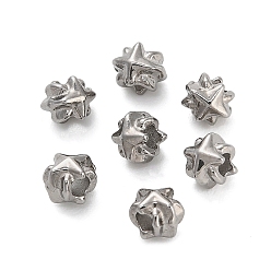 Нержавеющая Сталь Цвет 304 из нержавеющей стали бусы, звезда, цвет нержавеющей стали, 3.5x4x3.5 мм, отверстие : 1.4 мм