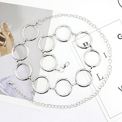 Серебро Сплав кольцевые цепи на талию для женщин, платина, 600 мм