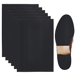 Черный Самоклеящаяся силиконовая накладка на каблук для ремонта обуви, противоскользящие накладки, прямоугольные, чёрные, 150x100x1.5 мм