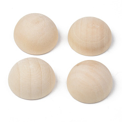 Желтая Старая Ткань  Необработанные кабошоны из натурального дерева, неокрашенными, полукруглые / купольные, старое кружево, 25x13 мм