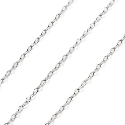 Платина 10 м латунные кабельные цепи, пайки, без кадмия, без никеля и без свинца, с катушкой, платина, 2.2x1.4x1.4 мм