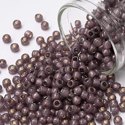 (PF2114) PermaFinish Cocoa Opal Silver Lined TOHO Round Seed Beads, Japanese Seed Beads, (PF2114) PermaFinish Cocoa Opal Silver Lined, 8/0, 3mm, Hole: 1mm, about 222pcs/bottle, 10g/bottle