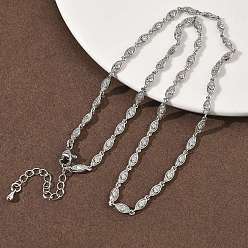 Платина Латунные цепочки с микропаве из прозрачных кубических цирконий, стойки покрытие, долговечный, без кадмия и без свинца, платина, 16.54 дюйм (42 см)