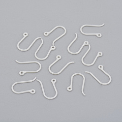 Белый Крючки серьги из смолы, провод уха, с горизонтальной петлей, белые, 12x9 мм, отверстие : 0.8 мм, 24 датчик, штифты : 0.5 мм