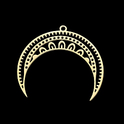 Золотой 304 подвески из нержавеющей стали, лазерная резка, луна, золотые, 31x34x1 мм, отверстие : 1.6 мм