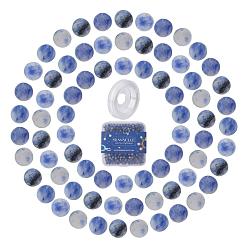 Blue Spot Jasper DIY Stretch Bracelets Making Kits, include Natural Blue Spot Jasper Round Beads, Elastic Crystal Thread, Beads: 4~4.5mm, Hole: 0.8~1mm, 400pcs/box