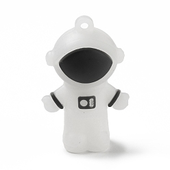 Черный Пластиковые большие подвески из пвх, космонавт, чёрные, 52x33x22 мм, отверстие : 3 мм