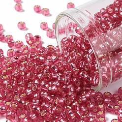 (2218) Silver Lined Mauve TOHO Round Seed Beads, Japanese Seed Beads, (2218) Silver Lined Mauve, 8/0, 3mm, Hole: 1mm, about 222pcs/bottle, 10g/bottle