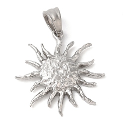 Нержавеющая Сталь Цвет Не тускнеющие 304 подвески из нержавеющей стали, очарование солнца, цвет нержавеющей стали, 25.5x25x3.5 мм, отверстие : 7.5 мм