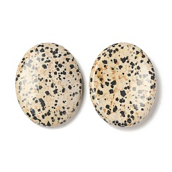 Далматинских Джаспер Натуральный камень далматинской яшмы для лечения беспокойства, овальный камень большого пальца, 45x34~35x7~8.5 мм